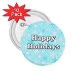 Happy holidays blue pattern 2.25  Buttons (10 pack) 