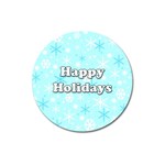 Happy holidays blue pattern Magnet 3  (Round)