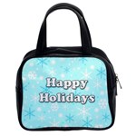 Happy holidays blue pattern Classic Handbags (2 Sides)