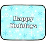 Happy holidays blue pattern Fleece Blanket (Mini)