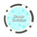 Happy holidays blue pattern Poker Chip Card Guards (10 pack) 