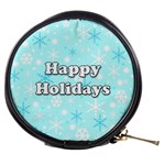 Happy holidays blue pattern Mini Makeup Bags