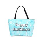 Happy holidays blue pattern Shoulder Handbags