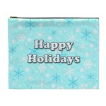 Happy holidays blue pattern Cosmetic Bag (XL)