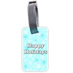 Happy holidays blue pattern Luggage Tags (One Side) 