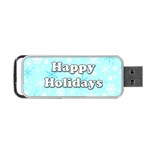 Happy holidays blue pattern Portable USB Flash (Two Sides)