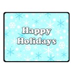 Happy holidays blue pattern Double Sided Fleece Blanket (Small) 