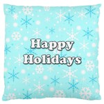 Happy holidays blue pattern Standard Flano Cushion Case (Two Sides)