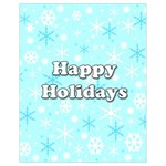 Happy holidays blue pattern Drawstring Bag (Small)
