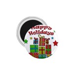 Happy Holidays - gifts and stars 1.75  Magnets