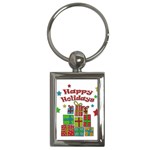 Happy Holidays - gifts and stars Key Chains (Rectangle) 