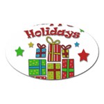 Happy Holidays - gifts and stars Oval Magnet