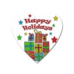 Happy Holidays - gifts and stars Heart Magnet