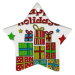 Happy Holidays - gifts and stars Star Ornament (Two Sides) 