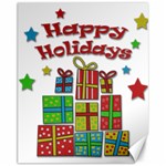 Happy Holidays - gifts and stars Canvas 11  x 14  