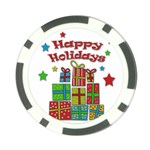 Happy Holidays - gifts and stars Poker Chip Card Guards