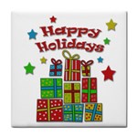 Happy Holidays - gifts and stars Face Towel