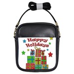 Happy Holidays - gifts and stars Girls Sling Bags