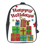 Happy Holidays - gifts and stars School Bags (XL) 