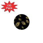 Decorative bees 1  Mini Buttons (100 pack) 