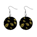 Decorative bees Mini Button Earrings