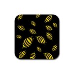 Decorative bees Rubber Square Coaster (4 pack) 