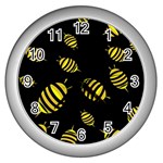 Decorative bees Wall Clocks (Silver) 