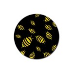 Decorative bees Rubber Coaster (Round) 