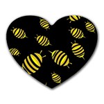 Decorative bees Heart Mousepads