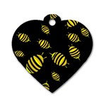Decorative bees Dog Tag Heart (One Side)
