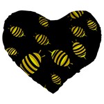 Decorative bees Large 19  Premium Heart Shape Cushions