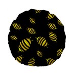 Decorative bees Standard 15  Premium Flano Round Cushions