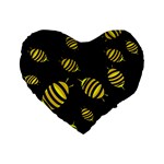 Decorative bees Standard 16  Premium Flano Heart Shape Cushions