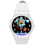 Abstract composition  Round Plastic Sport Watch (M)