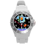 Abstract composition  Round Plastic Sport Watch (L)