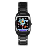 Abstract composition  Stainless Steel Barrel Watch