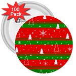 Xmas pattern 3  Buttons (100 pack) 