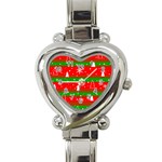 Xmas pattern Heart Italian Charm Watch