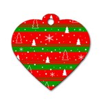 Xmas pattern Dog Tag Heart (Two Sides)