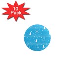Blue Xmas 1  Mini Magnet (10 pack) 