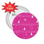 Magenta Xmas 2.25  Buttons (10 pack) 