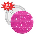 Magenta Xmas 2.25  Buttons (100 pack) 
