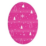 Magenta Xmas Oval Ornament (Two Sides)