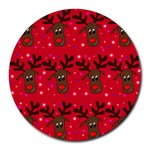 Reindeer Xmas pattern Round Mousepads
