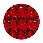 Reindeer Xmas pattern Ornament (Round) 