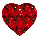 Reindeer Xmas pattern Ornament (Heart) 