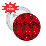 Reindeer Xmas pattern 2.25  Buttons (10 pack) 