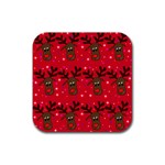 Reindeer Xmas pattern Rubber Square Coaster (4 pack) 