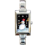 Lonely snowman Rectangle Italian Charm Watch