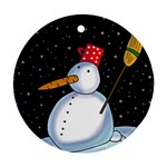 Lonely snowman Ornament (Round) 